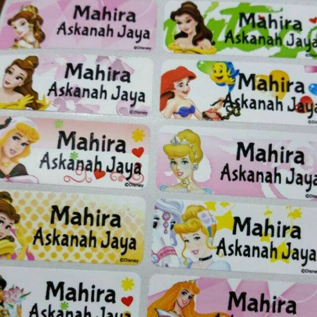 

Label nama sticker waterproof Princess 4