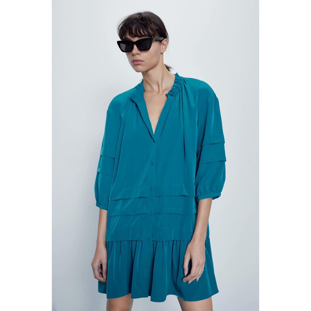 Casual blue dress,rok casual biru ro katun nyaman,rok biru murah