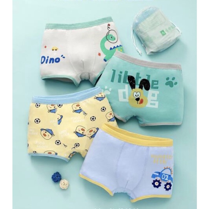 Set Celana Dalam Boxer Anak Laki Laki Bahan Katun Import Premium Celana Dalam Segiempat Anak Laki Laki Celana Dalam Anak Bahan Katun Murah isi 4 pcs