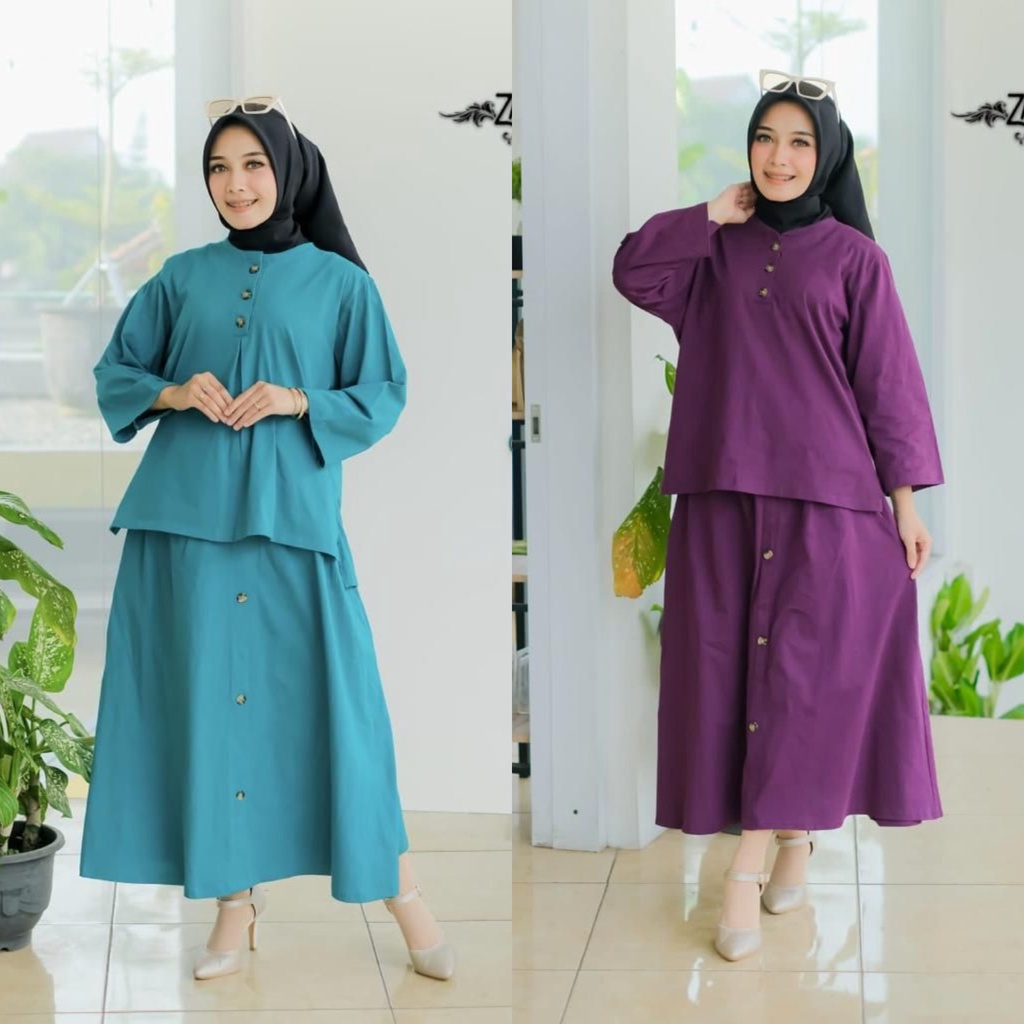 ONE SET ROK SERUT NAGITA VIRAL DAN SETCEL BALENCIA TOPI PREMIUM/ SET CELANA DAN ROK POLOS