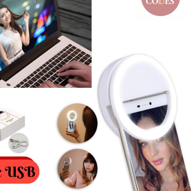 HOT SALE KODE-597 RING LIGHT SELFIE LED / SELFIE LAMP RING UTK HP TABLET DAN LAPTOP