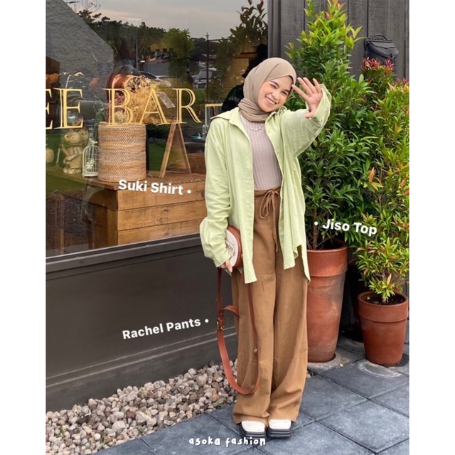 ASOKA Suki Shirt 2022 - Kemeja Crinkle Basic Oversize Atasan Wanita - Bumil Friendly - Basic Shirt