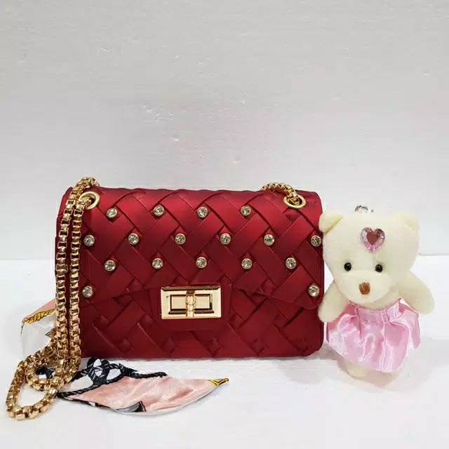 Tas import jakarta jelly anyam diamond