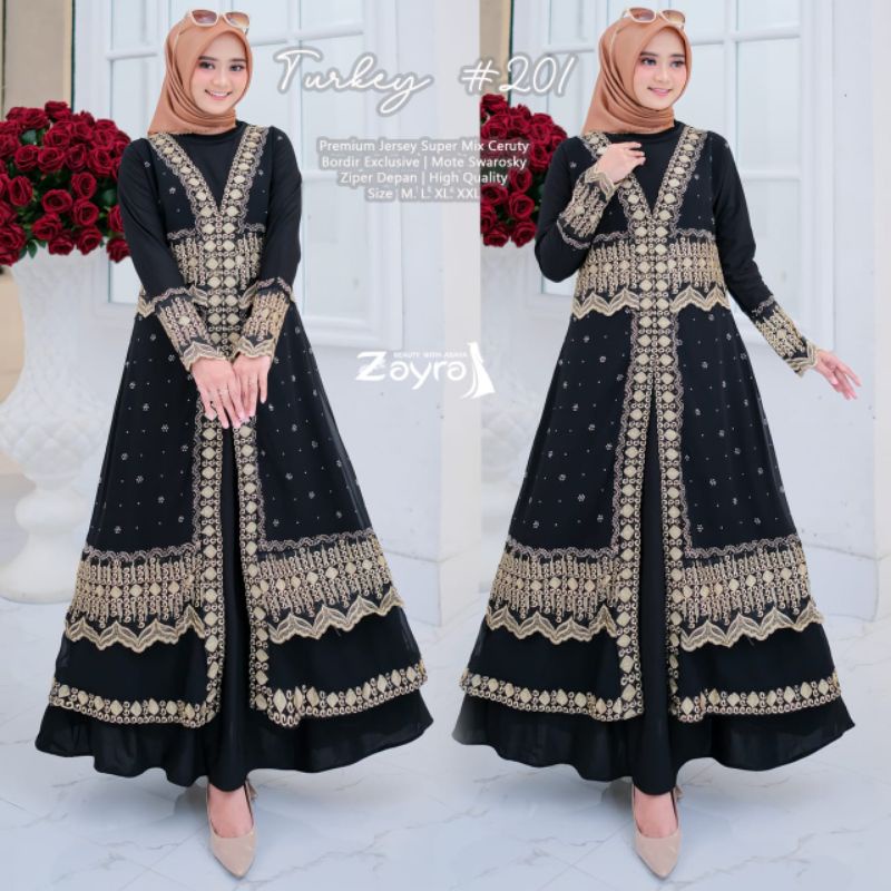 abaya /gamis turkey /gamis hitam jersey abaya/ 201