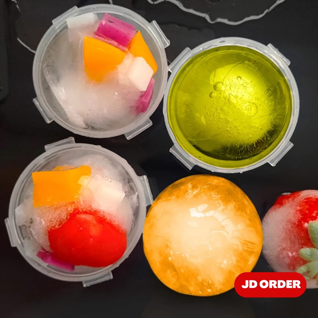 Cetakan Es Batu Bulat Silikon Plastik Ice Maker Ball