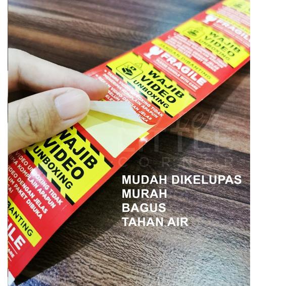 

Baru - STICKER WAJIB VIDEO UNBOXING FRAGILE 100 pcs UK. 4,5 x 6,5 cm ,.