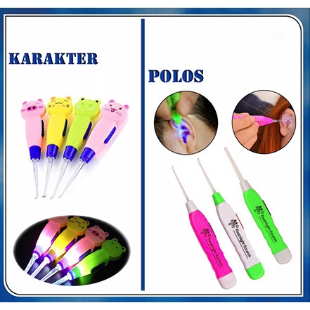 FLASHLIGHT EARPICK (PEMBERSIH TELINGA) - POLOS Random - polos random