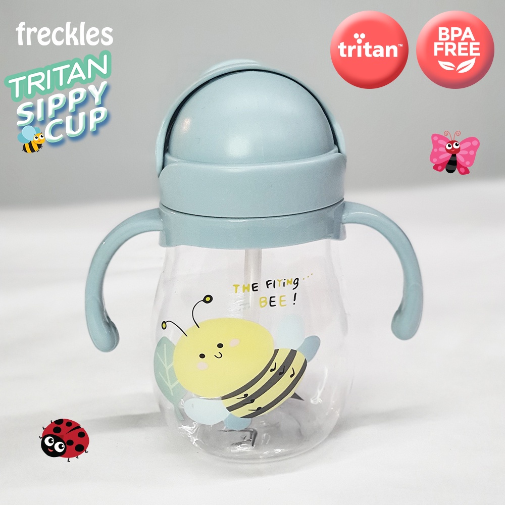 Freckles Water Bottle Tritan Sippy Cup Bumble Bee Blue Botol Minum Anak 210ml