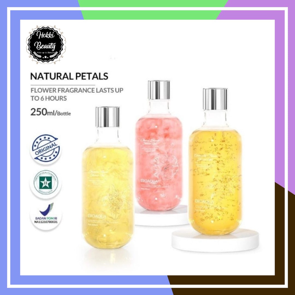 BIOAQUA Shower Gel Abstract Fresh Petals Jasmine Flowers/Osmanthus/Cherry Blossom Shower Gel 250ml / Sabun Mandi