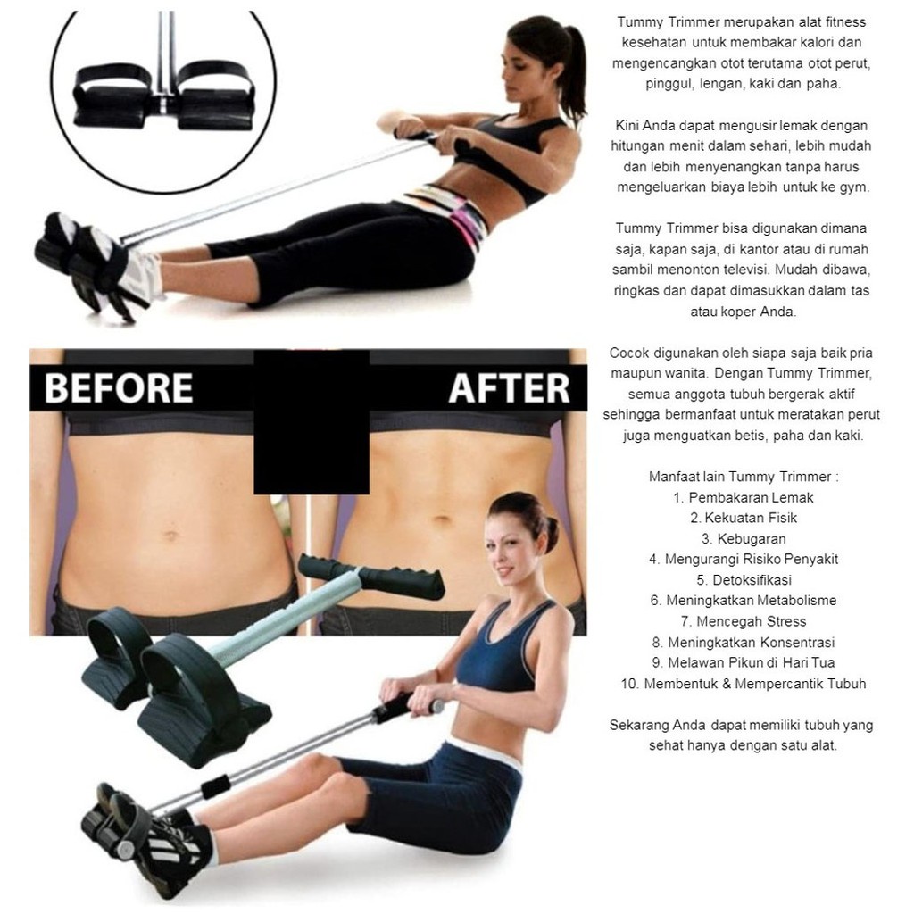 [ BISA COD ] Body Tummy Trimmer Alat Fitness / Alat Olahraga Sit Up Pengecil Perut &amp; Pembakar Lemak