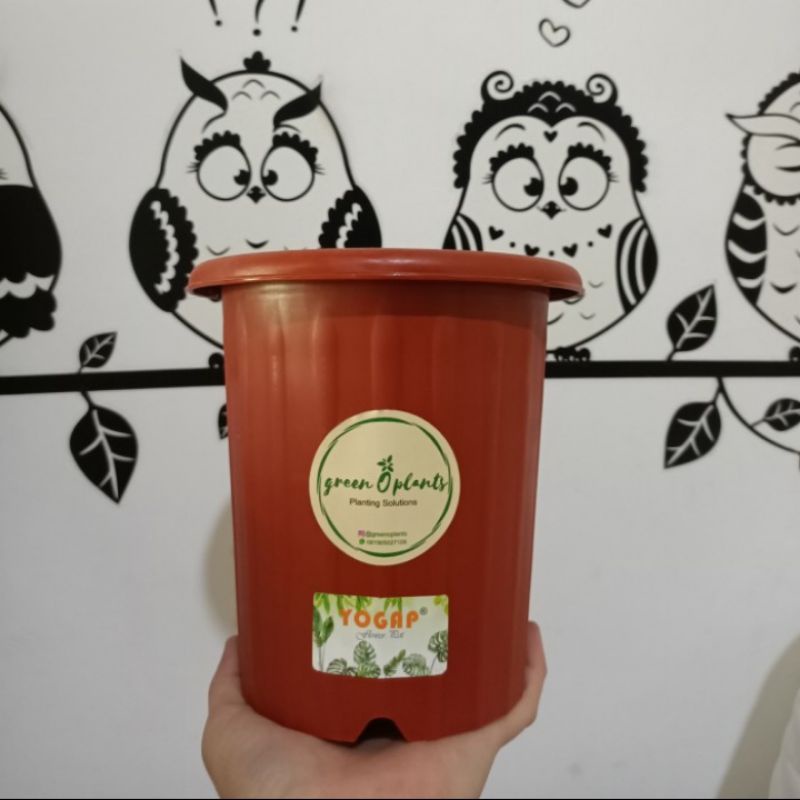Pot Bunga Tanaman Plastik Yogap YPT 13 Coklat Bata