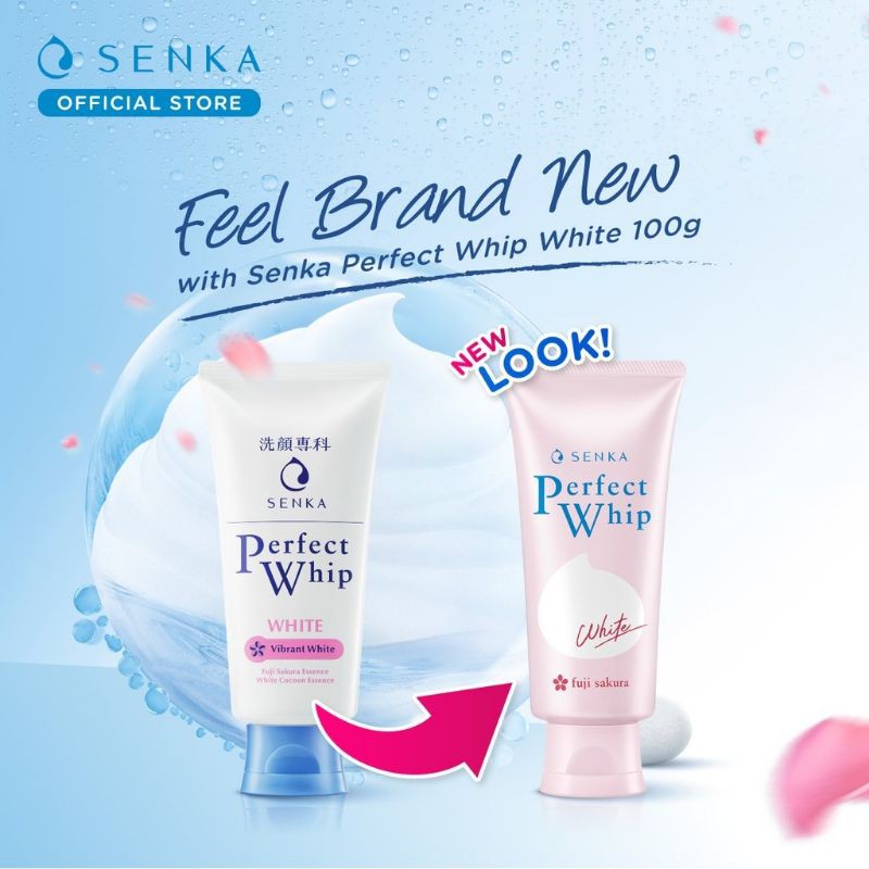 Senka Perfect Whip | Acne Care | Vibrant White | Collagen | Perfect White Clay Pink Facial Wash Foam