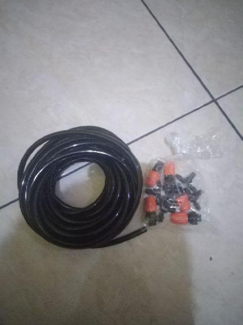 Sprayer Mist Nozzle Taman + Nepel Tee Untuk Selang Pe 7mm