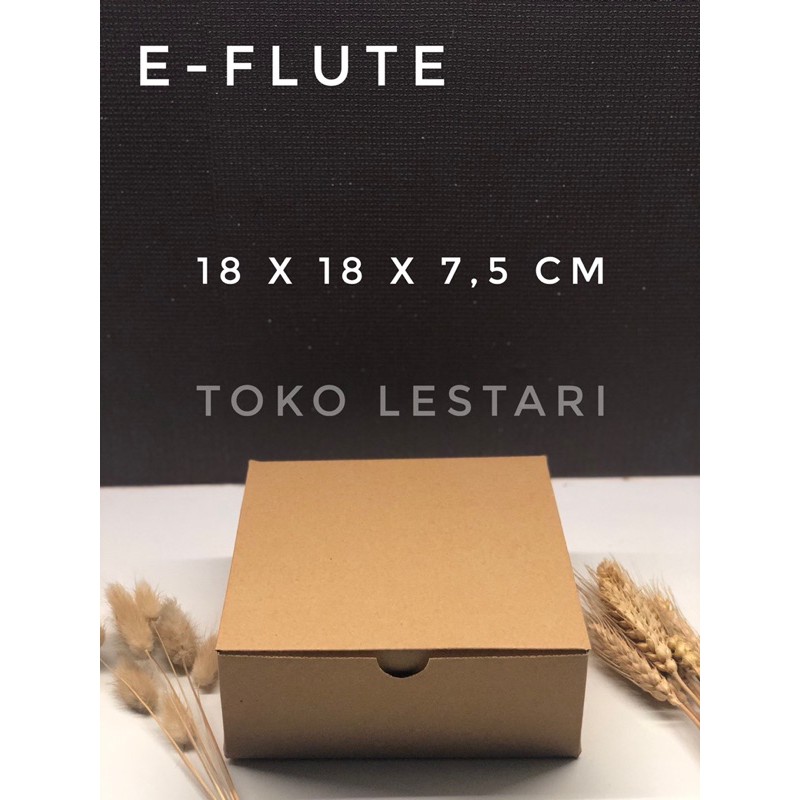 Box Kardus E-Flute Coklat Untuk Packaging Olshop Sovenir Baju Kotak Kado Hampers Snack 18x18x7.5 CM