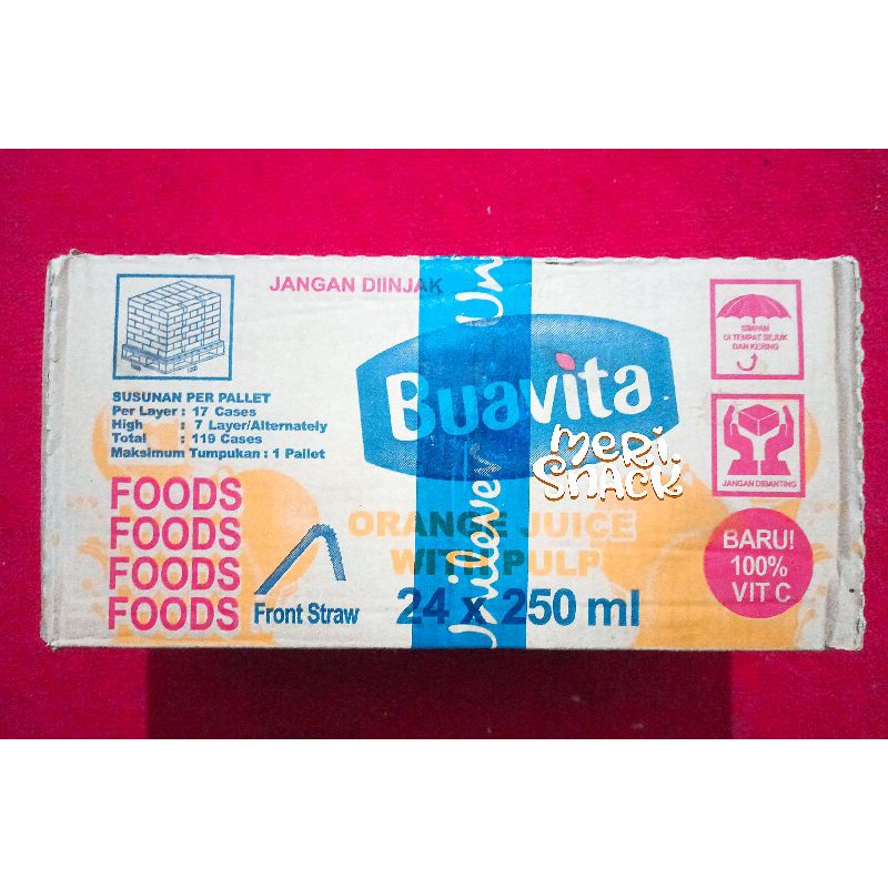 Buavita Orange 250ml x 24 / Buavita Jeruk 1 Dus / Minuman Buah / Vitamin C