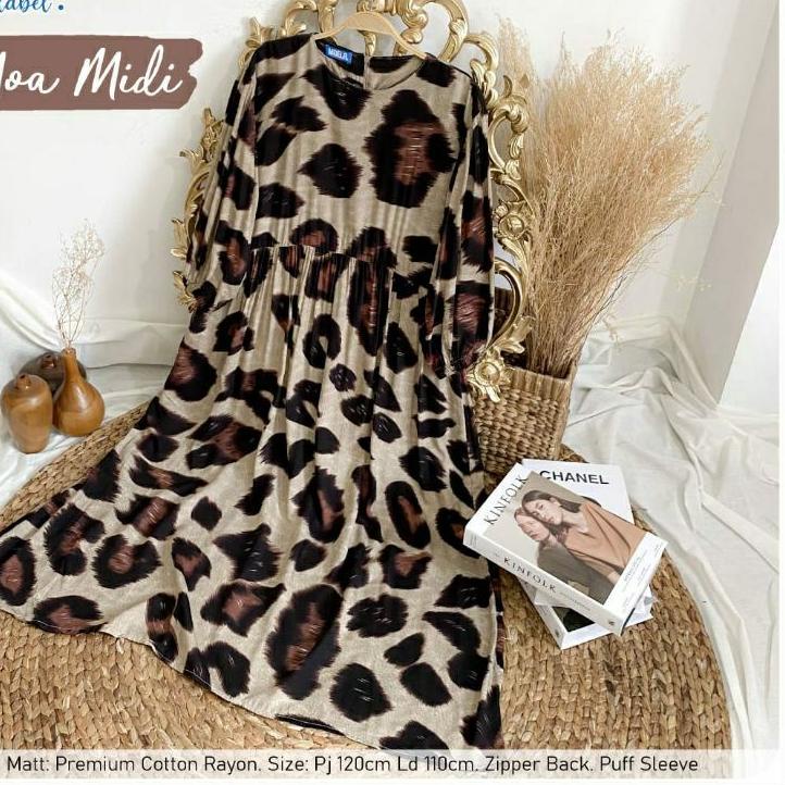 Paling Dicari MOA MIDI DRESS RAYON MOTIF LEOPARD MACAN LONG TUNIK VIRAL KEKINIAN BAJU REMAJA DAILY O