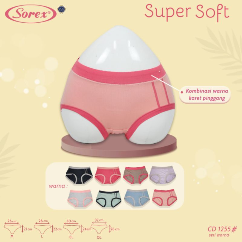 3 Pcs CD Celana Dalam Wanita Sorex | 1255 Supersoft CD Basic