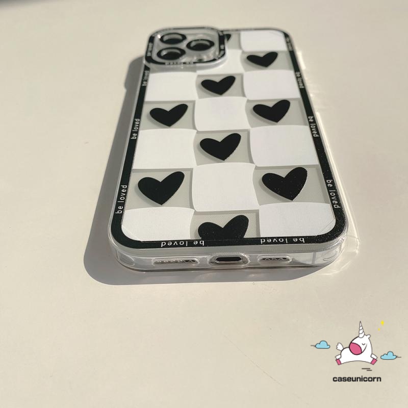 Soft Checkerboard Case Samsung A14 A04s A04E A04 A03s A53 A33 A22 A11 A13 A10s A30s A03 A02 A10 A21s A23 A73 A02s A12 A20 A30 A03 A51 A71 A20s A32 A52 A50s Sarung Couple Cinta Hati