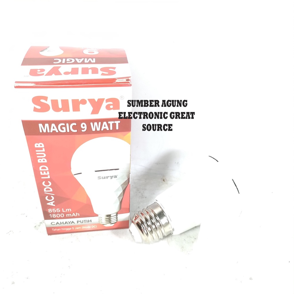 Lampu Magic 9 Watt Merk Surya Terang Nyala Saat Mati Lampu 5Jam