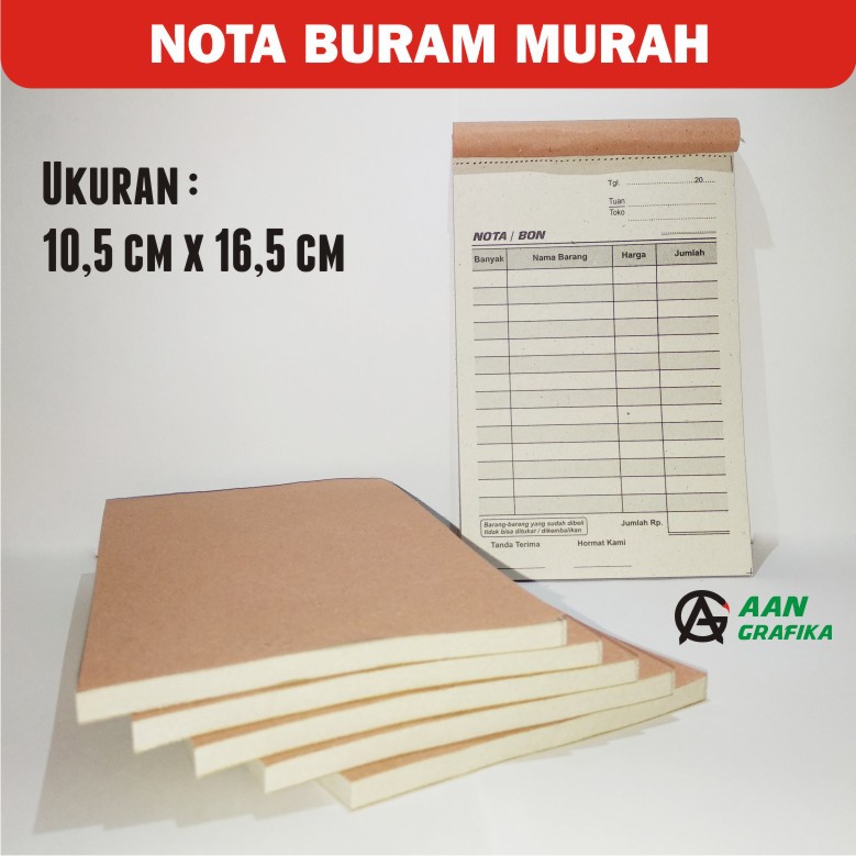 

NOTA PENJUALAN KERTAS BURAM 1/4