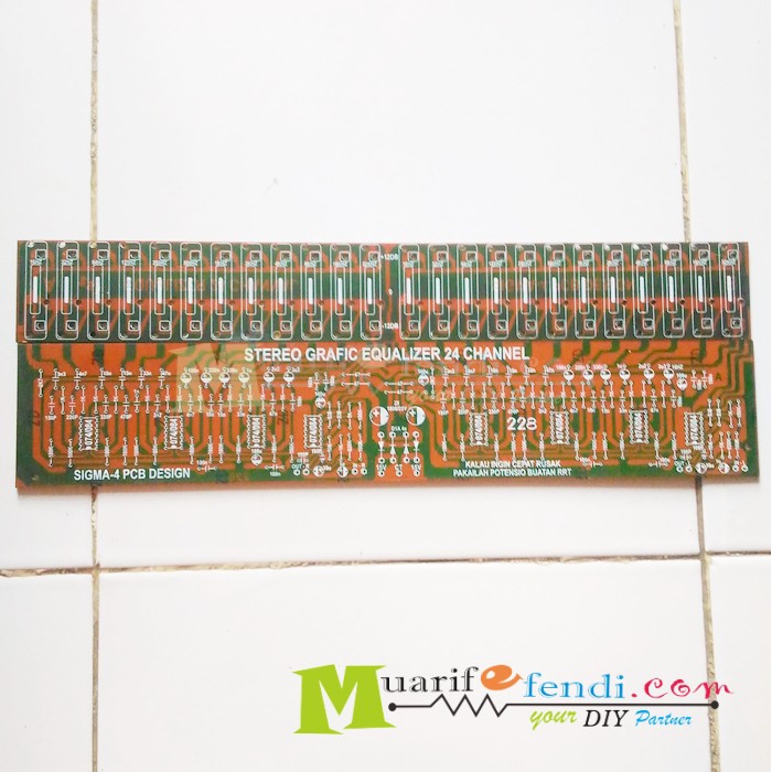 PCB Equalizer Potensio Geser Stereo 24 Channel IC OpAmp 074 084