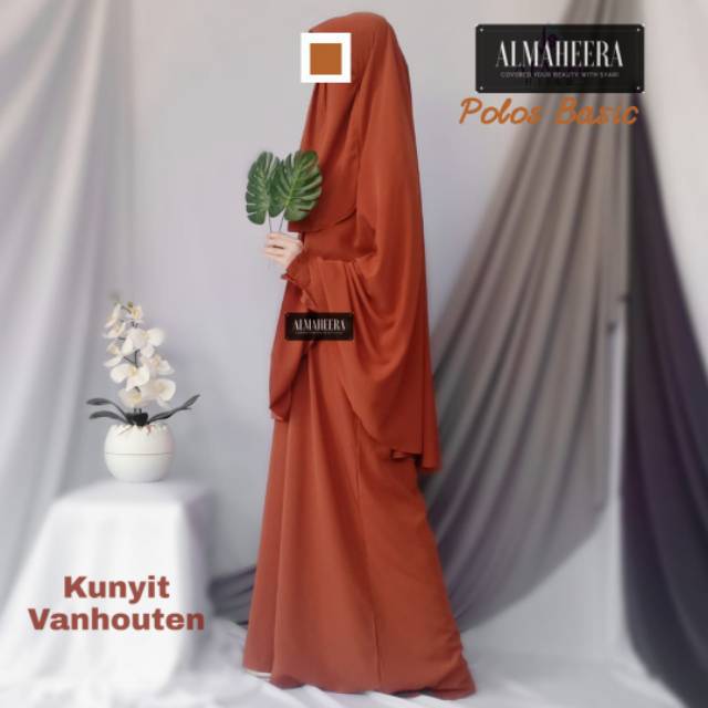 Simple Basic Gamis Syari Set Free Cadar KUNYIT VANHOUTEN Simple Basic Gamis Syari Set Free Cadar KUNYIT VANHOUTEN