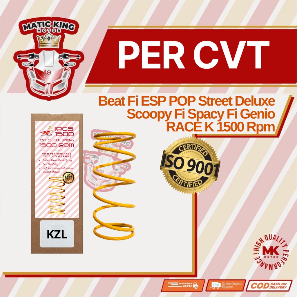 Per CVT Puli Pully Racing KZL K44 K0J Honda Beat Scoopy Genio Deluxe Vario Spacy Fi  ESP 110 Race K 1500 RPM