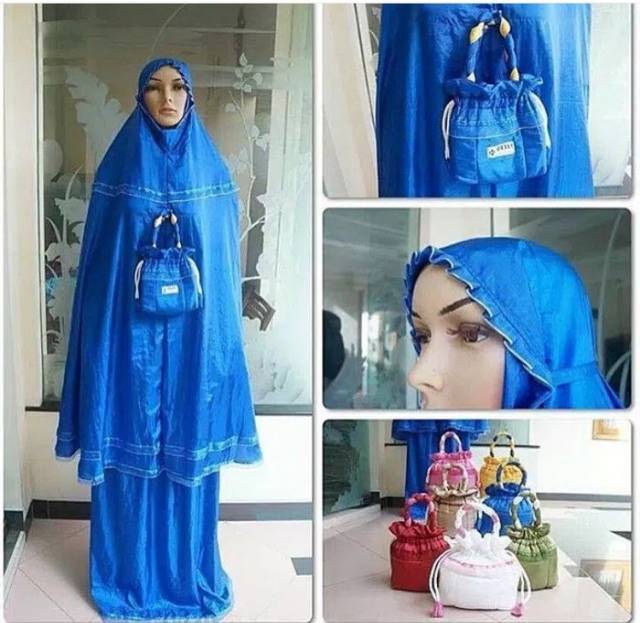 Mukena Travel Dewasa Parasut Parasit Super Merk Loufie Asli