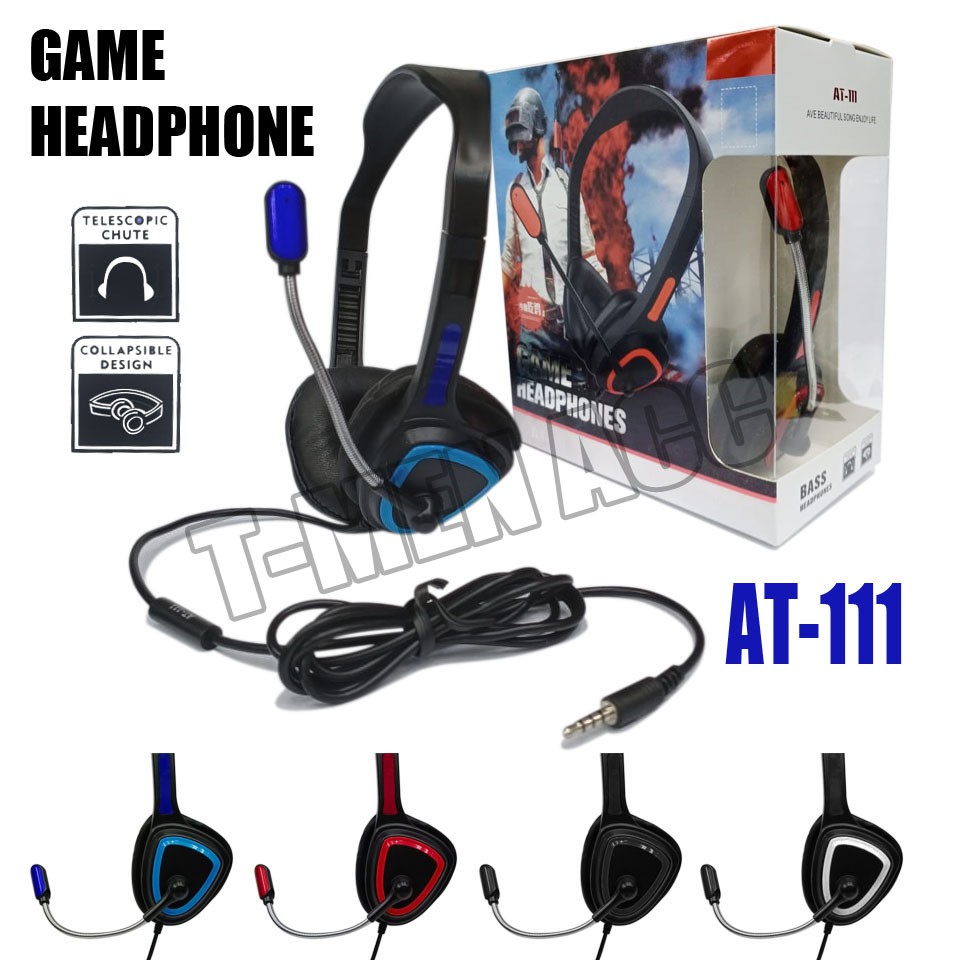 Headset For Gaming / Headphone For Gaming Model AT-111 for PUBG, Free Fire, COD, etc-Stereo With Mic