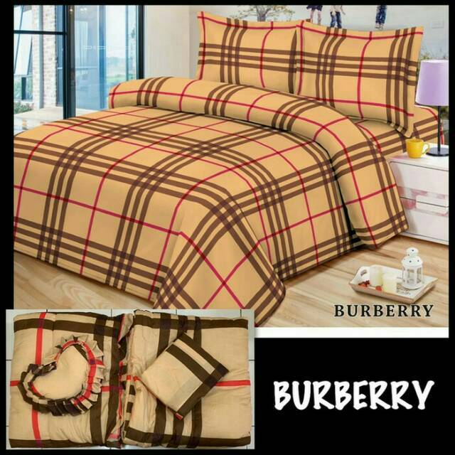 Sprei dan badcover burberry teddy bear keroppi dan 