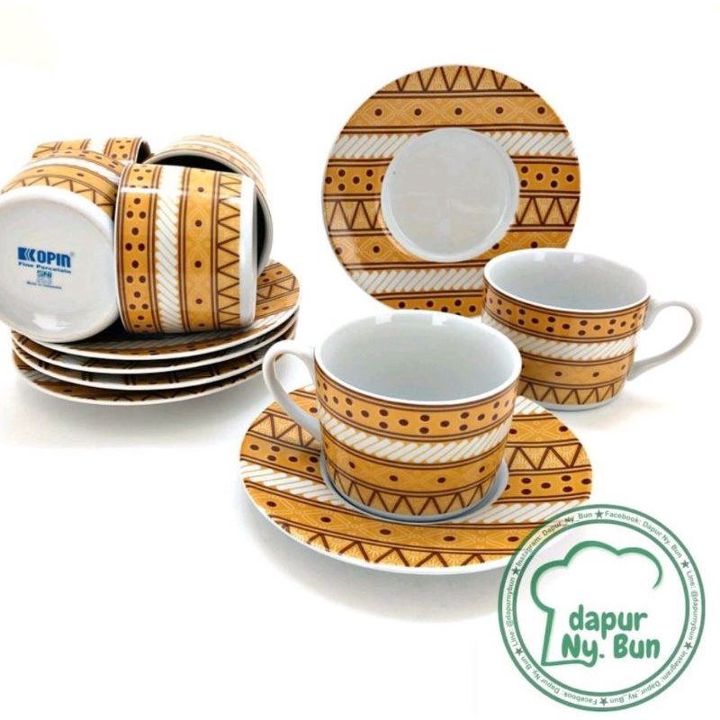 Cangkir Kopi & Teh Set Motif Batik