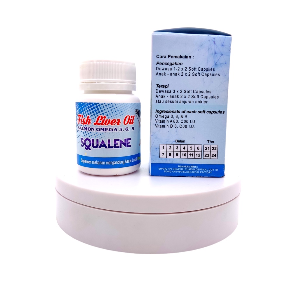 SQUALENE Fish Liver Oil 50 Softgel - Minyak Ikan Salmon Omega 3 6 9 dan DHA