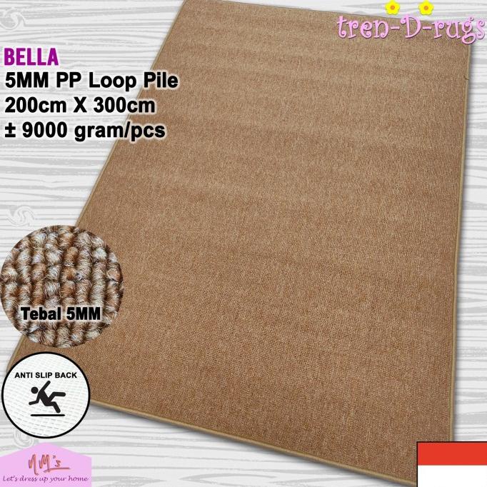 Karpet polos permadani ruang tamu minimalis jumbo anti slip 200x300