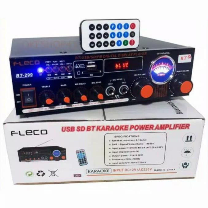 Power Amplifier Subwoofer Fleco 299 Original Amplifier Bluetooth Karao
