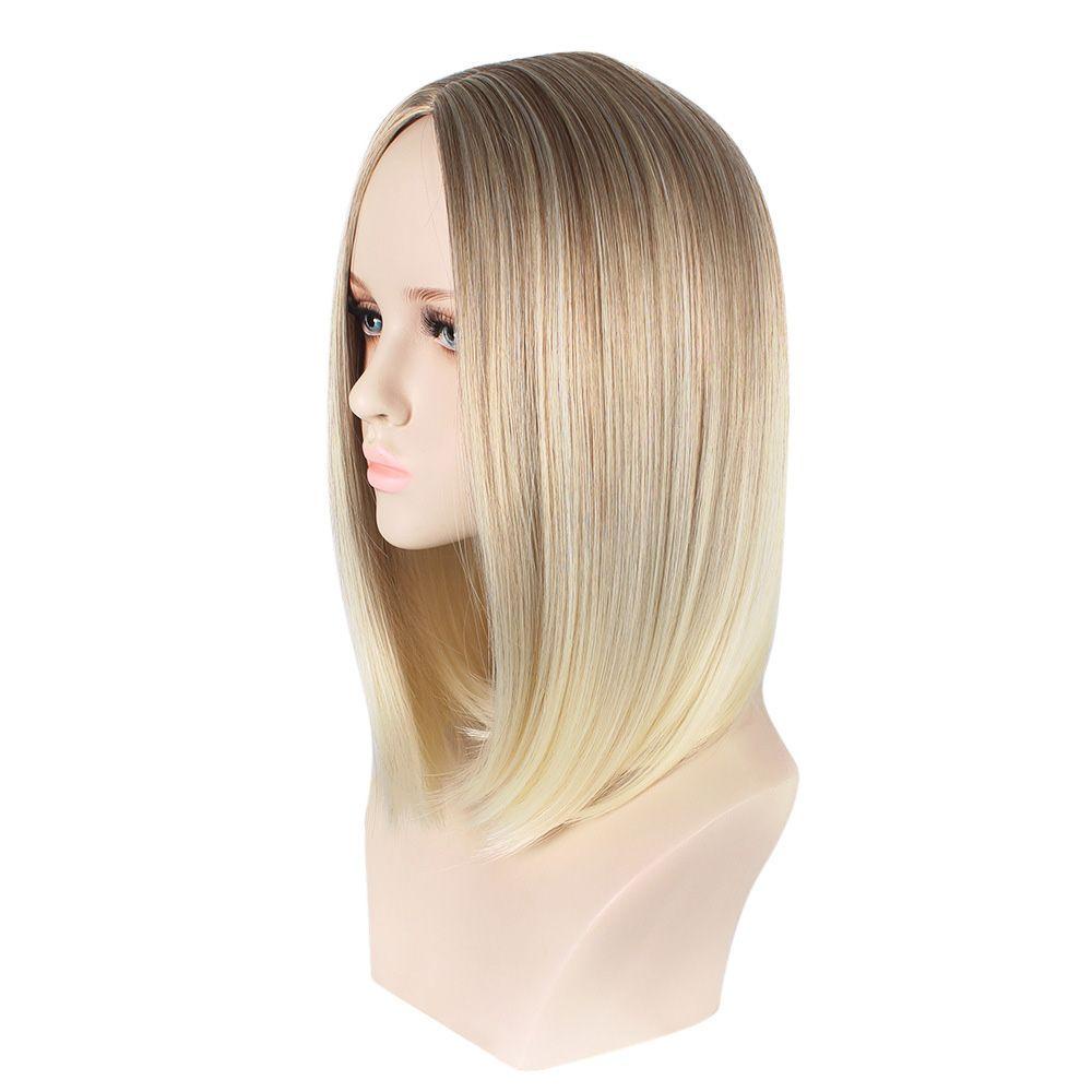 Wig PINEAPPLE Blonde Hot Rambut Sintetis Full Wig Pendek Warna Natural