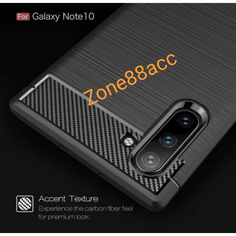 Silicon Case SAMSUNG Note 10 Softcase iPAKY Carbon Casing Cover TPU