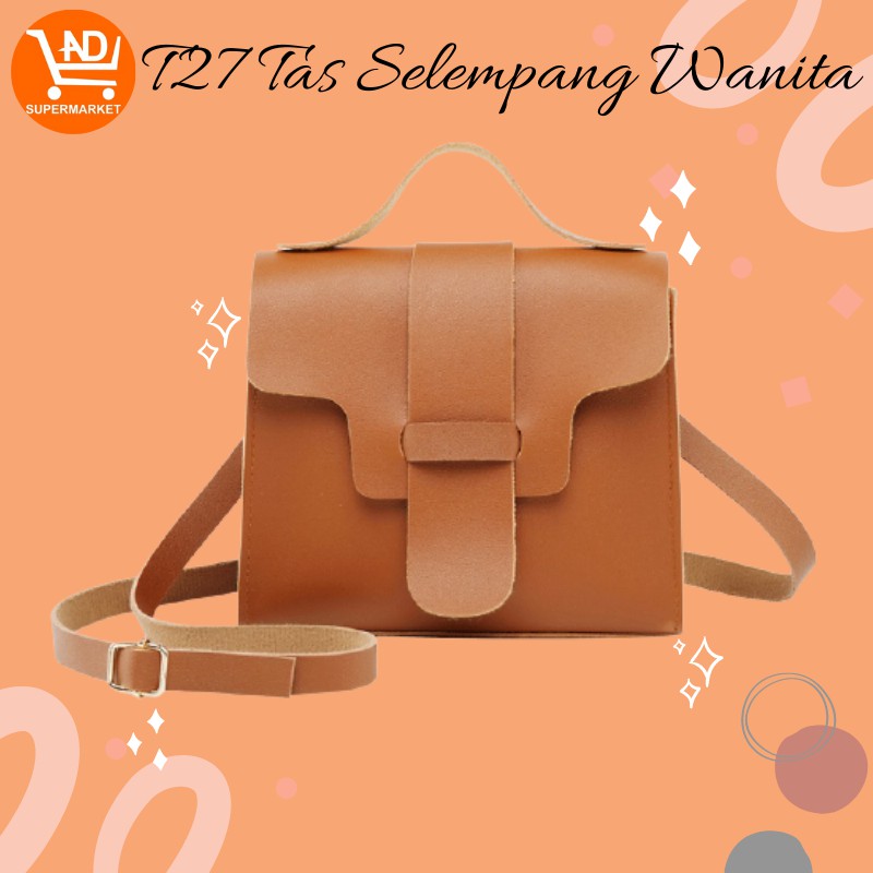 AND COD Tas Selempang Wanita Import Tas Handbag Murah Kekinian Tas Slempang Kulit Korea T27