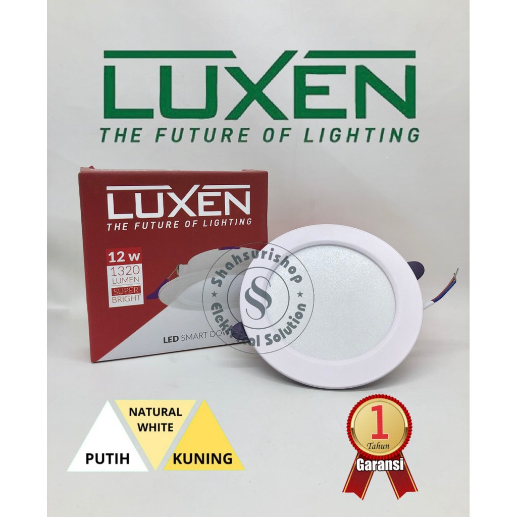 LAMPU LED PANEL SMART DOWNLIGHT SLIM LUXEN 12W 12 W WATT DL12CDL/NW/WW