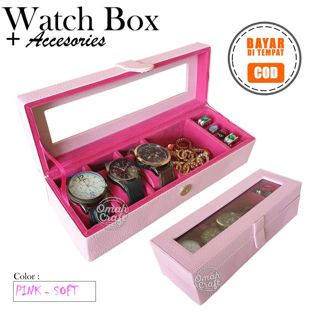 Tempat Jam Tangan isi 3 Mix Perhiasan Dan Aksesoris COKELAT FULL / Box Jam Tangan