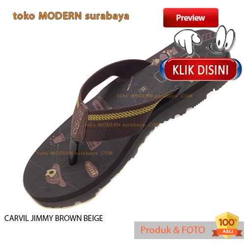 Sandal anak casual sandal jepit spons CARVIL JIMMY BROWN BEIGE