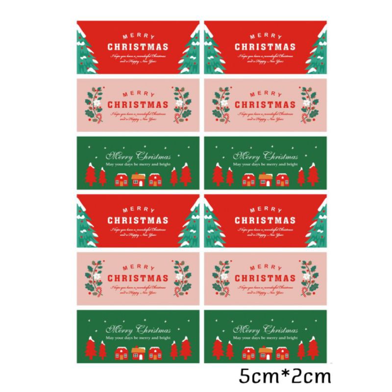 STICKER NATAL CHRISTMAS MIX WARNA TERBARU