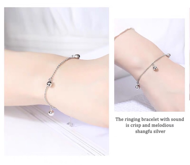 925 Silver Women Bell  Bracelet Anklet Charm Chain Jewelry Gift