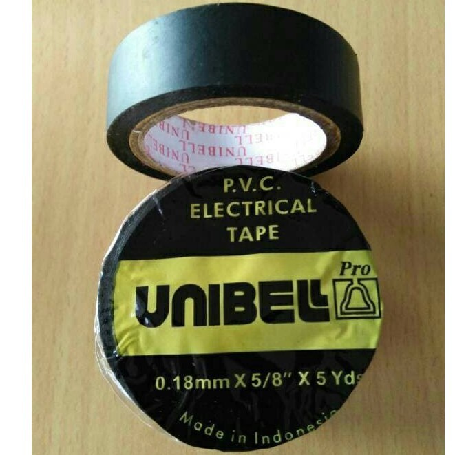 Isolasi Listrik Hitam Unibell - Solasi Kabel Unibell - Isolasi Hitam - Selotip Kabel - Tape Listrik