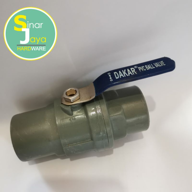Stop Kran PVC 1" Gagang Besi Dakar / Ball Valve PVC 1" Gagang Besi