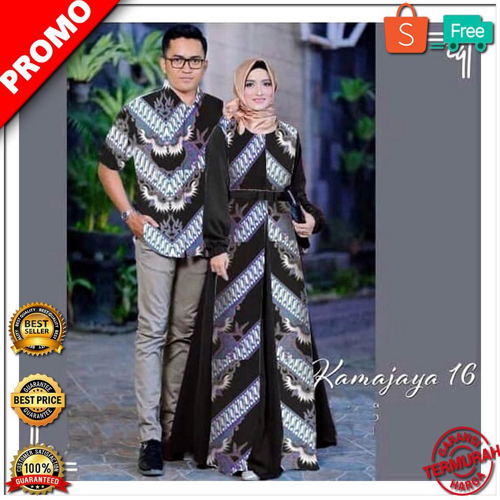 LIMITED EDITION CP Kamajaya Hitam Busana Muslim Couple Gamis Couple Terbaru BEST SELLER