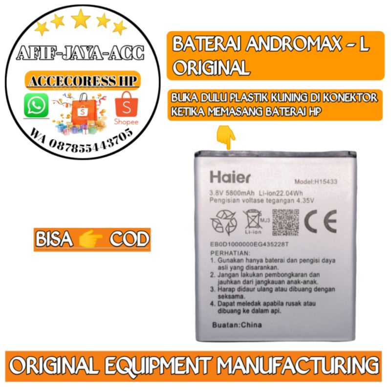 Baterai Andromax L Model:H15433 Haier Smartfren Andromax original