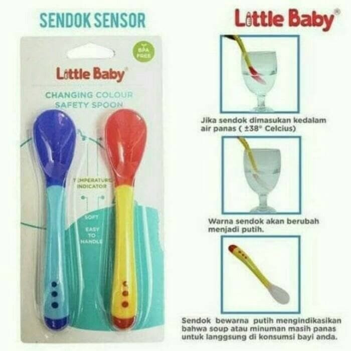 1 Set Isi 2 Sendok Bayi Sensor Panas Sendok Suhu Bayi