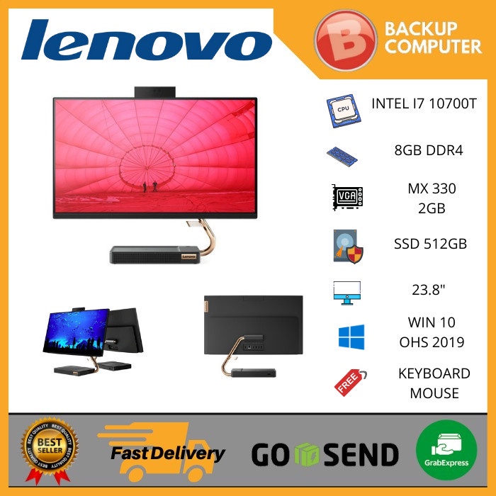LENOVO PC AIO 5 24IMB05 AIO i7 VGA Hybrid  W10 TOUCH Black F0FB0076ID