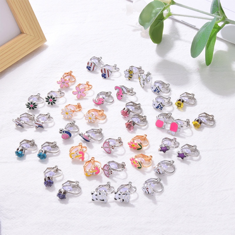 Siy 20 Pasang Anting Klip on Bentuk Hewan Lucu Untuk Anak Perempuan