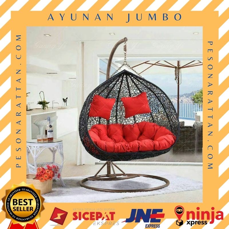 Ayunan Rotan Gantung Kursi Rotan Sintetis Jumbo Anak anak Dewasa Malas Santai Sender Ruang Tamu Wfh 